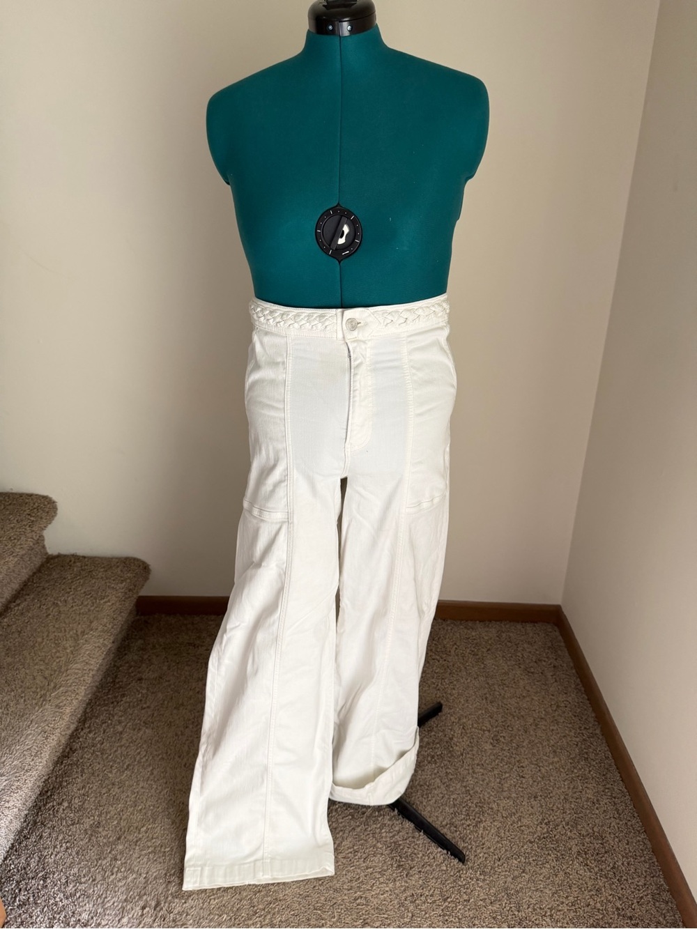 Frame White Wide-Leg Cotton Pants